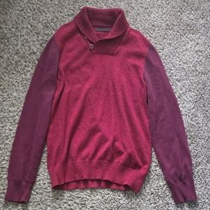 Men's Sean John Burgundy Sweater with Shawl Collar